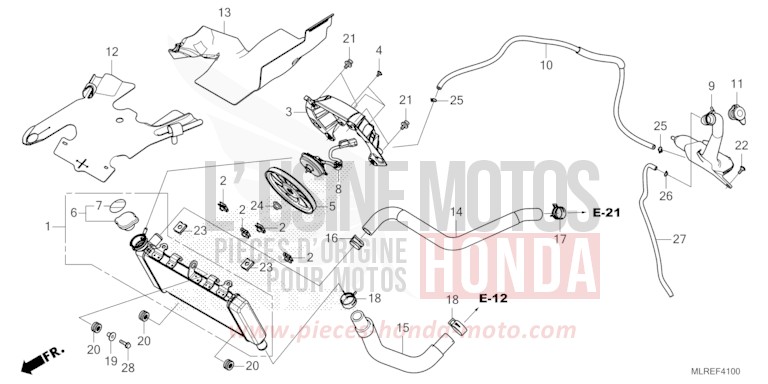 RADIATEUR de Hornet 500 GRAND PRIX RED (R380) 2026